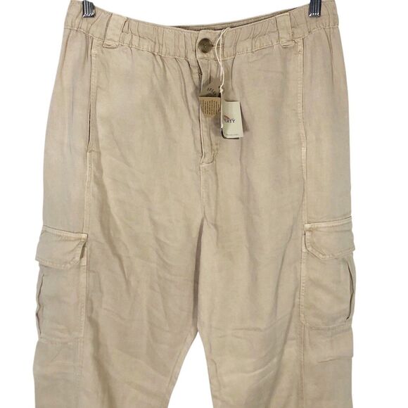 FAHERTY Arlie Day Cargo Casual Pant Linen Soft Blend Safari Beige Large $148 NWT - Picture 6 of 12